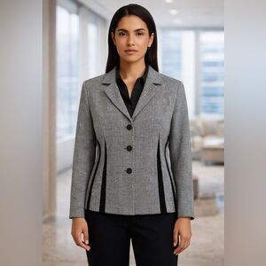 Plaza south houndstooth black-and-white blazer Suit Jacket 12